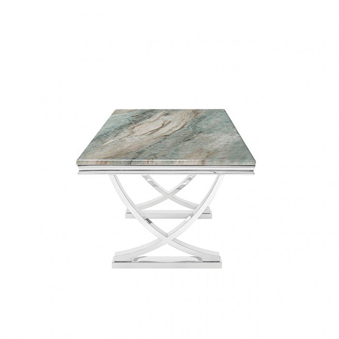Wadenstil Green/Chrome Dining Table by Furniture of America at Eve Furniture