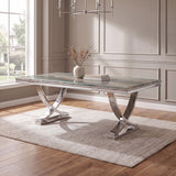 Wadenstil Green/Chrome Dining Table by Furniture of America at Eve Furniture
