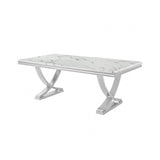 Wadenstil White/Chrome Dining Table by Furniture of America at Eve Furniture