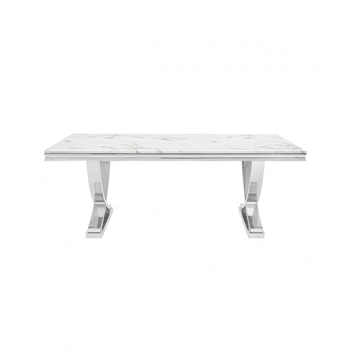 Wadenstil White/Chrome Dining Table by Furniture of America at Eve Furniture