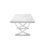 Wadenstil White/Chrome Dining Table by Furniture of America at Eve Furniture