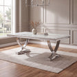 Wadenstil White/Chrome Dining Table by Furniture of America at Eve Furniture