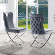 Wadenswil Chrome/Gray Side Chair Set of 2 by Furniture of America at Eve Furniture