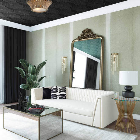 Wafa Cream Velvet Sofa by Inspire Me! Home Decor by TOV Furniture at Eve Furniture