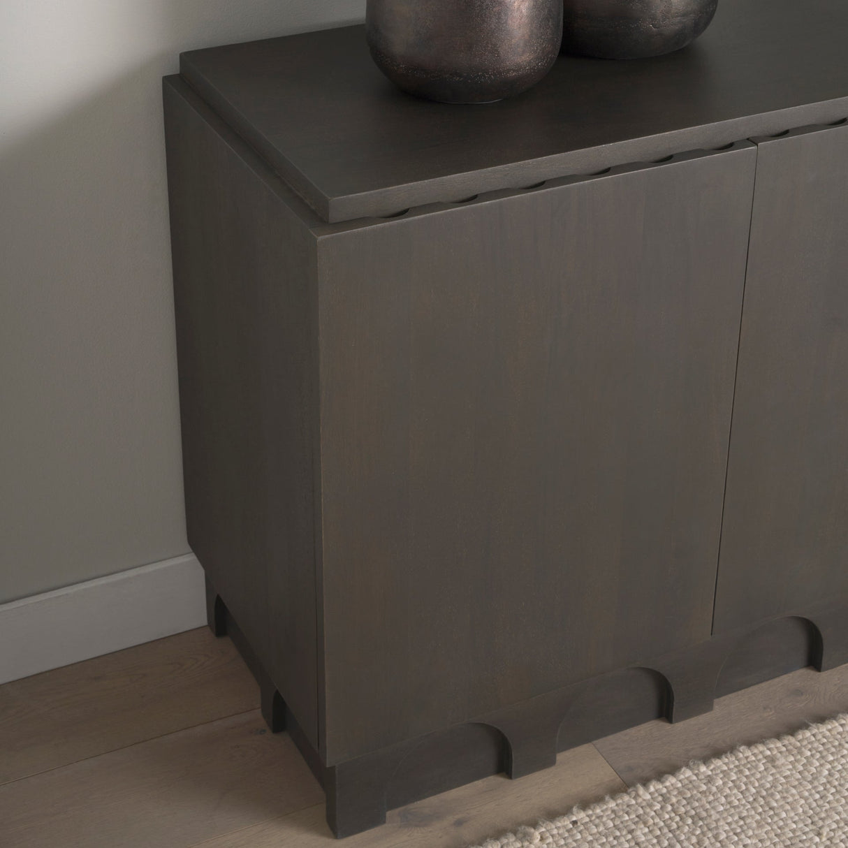 Wagner Dark Brown Wood w/ Arched Design Accent Cabinet by Mercana at Eve Furniture