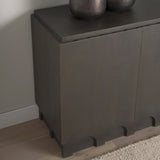 Wagner Dark Brown Wood w/ Arched Design Accent Cabinet by Mercana at Eve Furniture