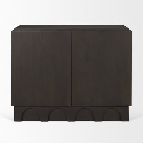 Wagner Dark Brown Wood w/ Arched Design Accent Cabinet by Mercana at Eve Furniture