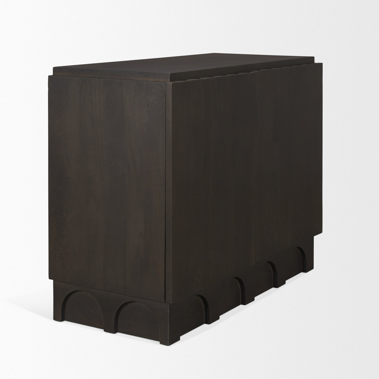 Wagner Dark Brown Wood w/ Arched Design Accent Cabinet by Mercana at Eve Furniture