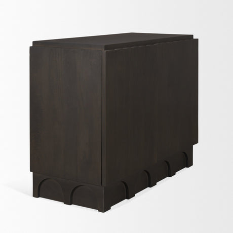 Wagner Dark Brown Wood w/ Arched Design Accent Cabinet by Mercana at Eve Furniture