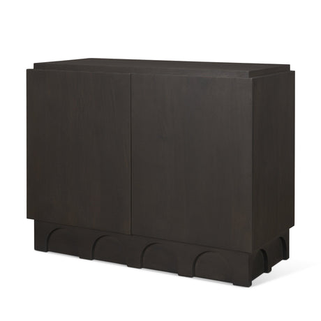 Wagner Dark Brown Wood w/ Arched Design Accent Cabinet by Mercana at Eve Furniture