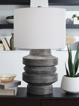 Wahida Distressed Black Table Lamp by Ashley at Eve Furniture