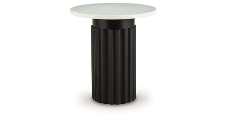 Wainstone Black/White Accent Table by Ashley at Eve Furniture