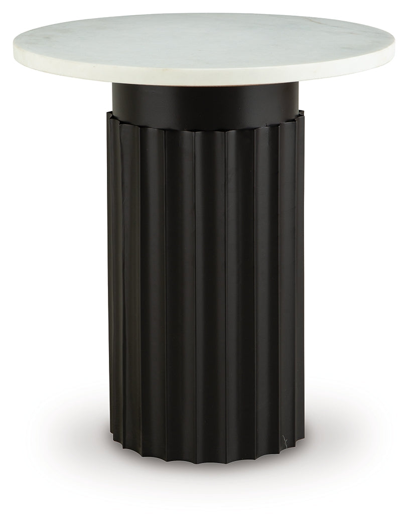 Wainstone Black/White Accent Table by ASHLEY FURNITURE at Eve Furniture