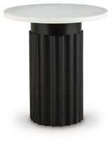 Wainstone Black/White Accent Table by ASHLEY FURNITURE at Eve Furniture