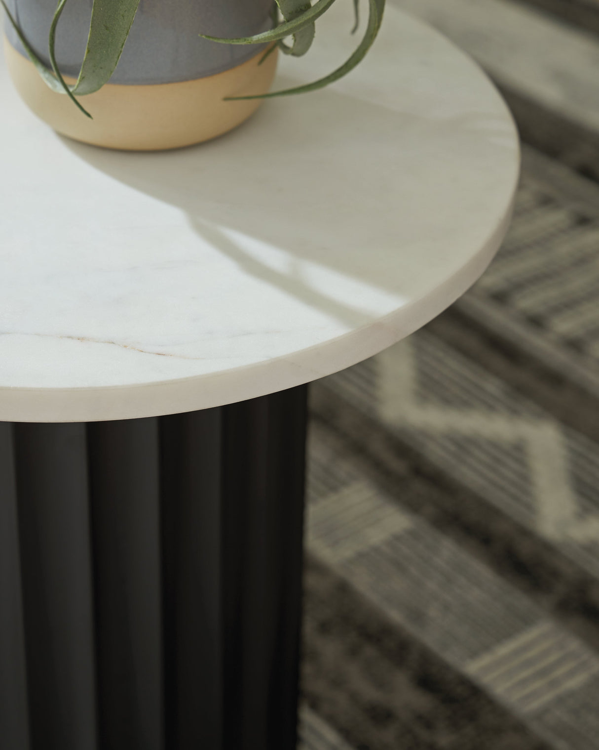 Wainstone Black/White Accent Table by ASHLEY FURNITURE at Eve Furniture