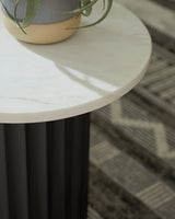 Wainstone Black/White Accent Table by ASHLEY FURNITURE at Eve Furniture