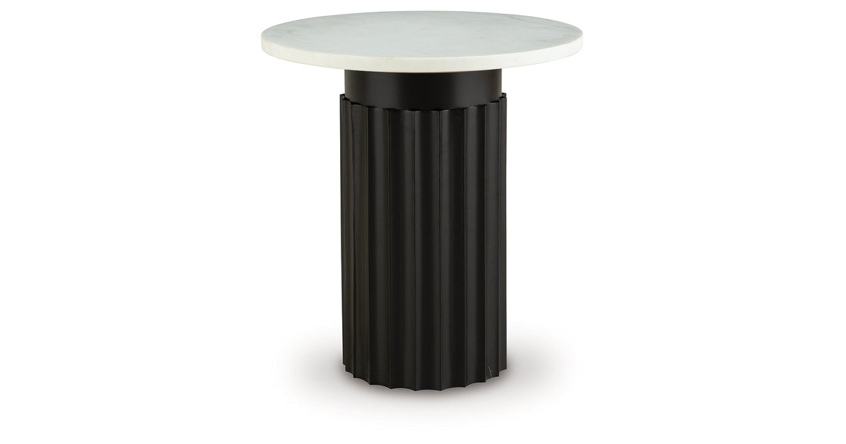 Wainstone Black/White Accent Table by ASHLEY FURNITURE at Eve Furniture