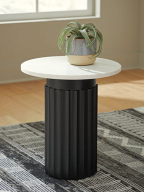 Wainstone Black/White Accent Table by ASHLEY FURNITURE at Eve Furniture