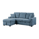 Waitsfield Blue 2-Piece Sectional with Left Chaise, Pull-out Bed and Hidden Storage by Homelegance at Eve Furniture