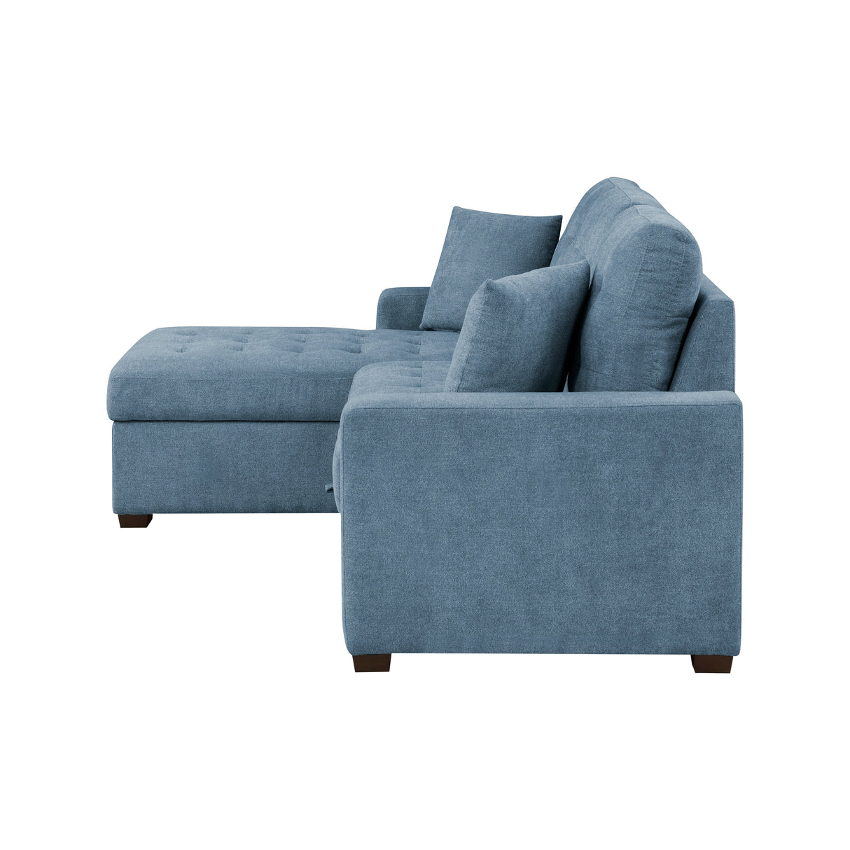 Waitsfield Blue 2-Piece Sectional with Left Chaise, Pull-out Bed and Hidden Storage by Homelegance at Eve Furniture