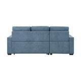Waitsfield Blue 2-Piece Sectional with Left Chaise, Pull-out Bed and Hidden Storage by Homelegance at Eve Furniture