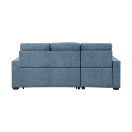 Waitsfield Blue 2-Piece Sectional with Left Chaise, Pull-out Bed and Hidden Storage by Homelegance at Eve Furniture