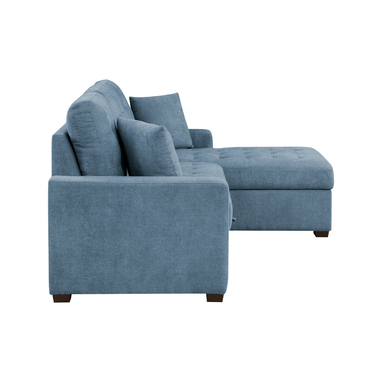 Waitsfield Blue 2-Piece Sectional with Right Chaise, Pull-out Bed and Hidden Storage by Homelegance at Eve Furniture