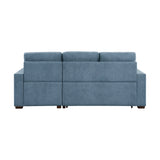 Waitsfield Blue 2-Piece Sectional with Right Chaise, Pull-out Bed and Hidden Storage by Homelegance at Eve Furniture