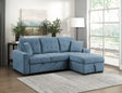 Waitsfield Blue 2-Piece Sectional with Right Chaise, Pull-out Bed and Hidden Storage by Homelegance at Eve Furniture