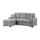 Waitsfield Gray 2-Piece Sectional with Left Chaise, Pull-out Bed and Hidden Storage by Homelegance at Eve Furniture