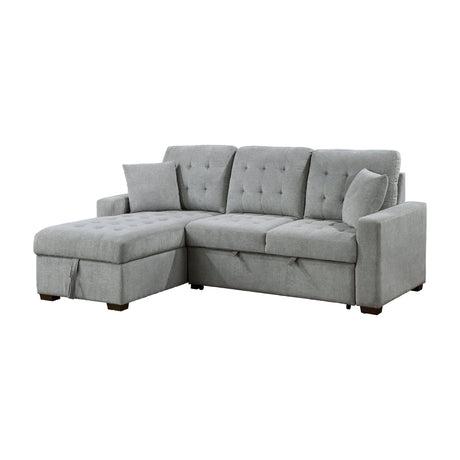 Waitsfield Gray 2-Piece Sectional with Left Chaise, Pull-out Bed and Hidden Storage by Homelegance at Eve Furniture