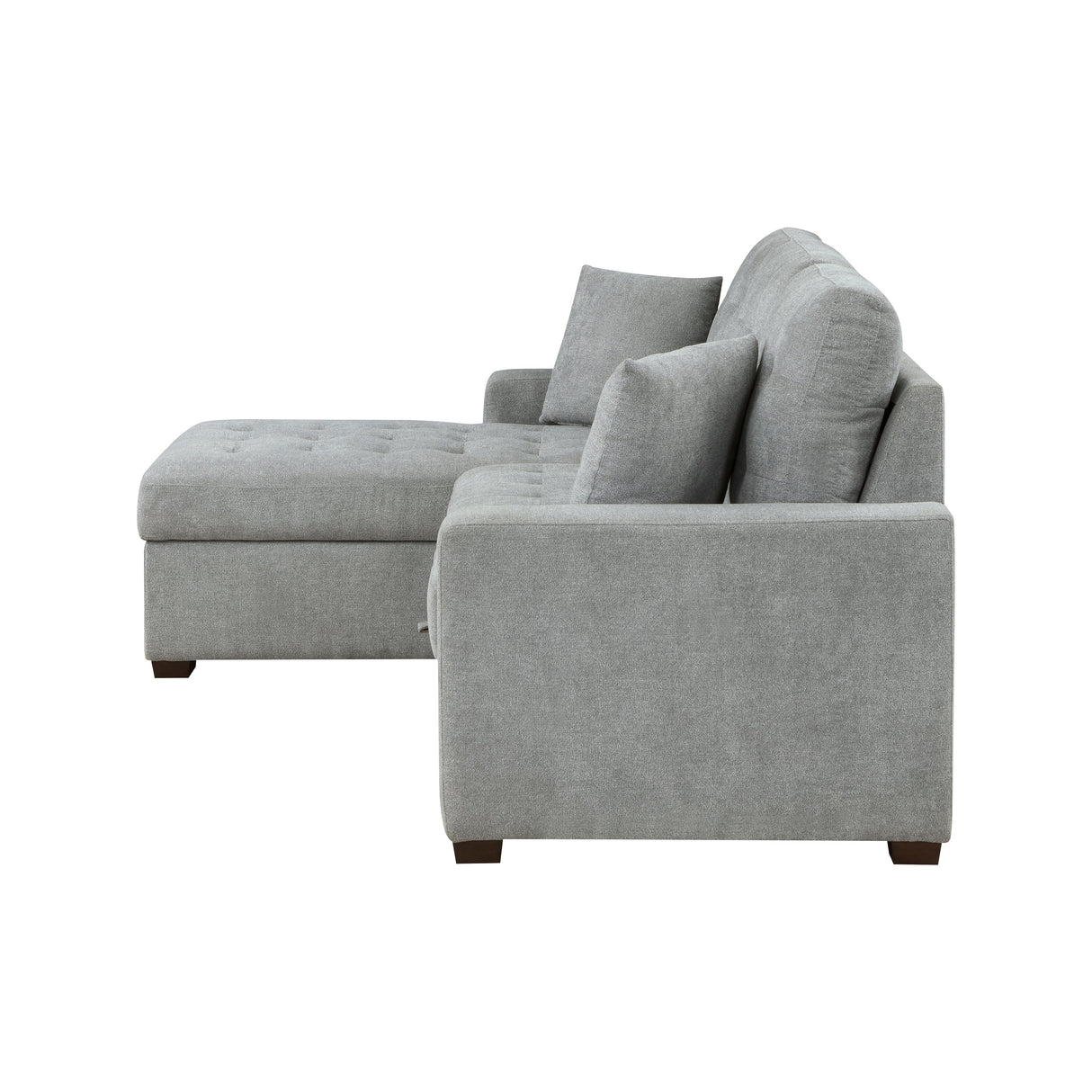 Waitsfield Gray 2-Piece Sectional with Left Chaise, Pull-out Bed and Hidden Storage by Homelegance at Eve Furniture