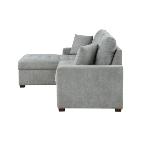 Waitsfield Gray 2-Piece Sectional with Left Chaise, Pull-out Bed and Hidden Storage by Homelegance at Eve Furniture