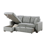 Waitsfield Gray 2-Piece Sectional with Left Chaise, Pull-out Bed and Hidden Storage by Homelegance at Eve Furniture