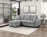 Waitsfield Gray 2-Piece Sectional with Left Chaise, Pull-out Bed and Hidden Storage by Homelegance at Eve Furniture