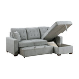 Waitsfield Gray 2-Piece Sectional with Right Chaise, Pull-out Bed and Hidden Storage by Homelegance at Eve Furniture