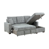Waitsfield Gray 2-Piece Sectional with Right Chaise, Pull-out Bed and Hidden Storage by Homelegance at Eve Furniture