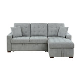 Waitsfield Gray 2-Piece Sectional with Right Chaise, Pull-out Bed and Hidden Storage by Homelegance at Eve Furniture
