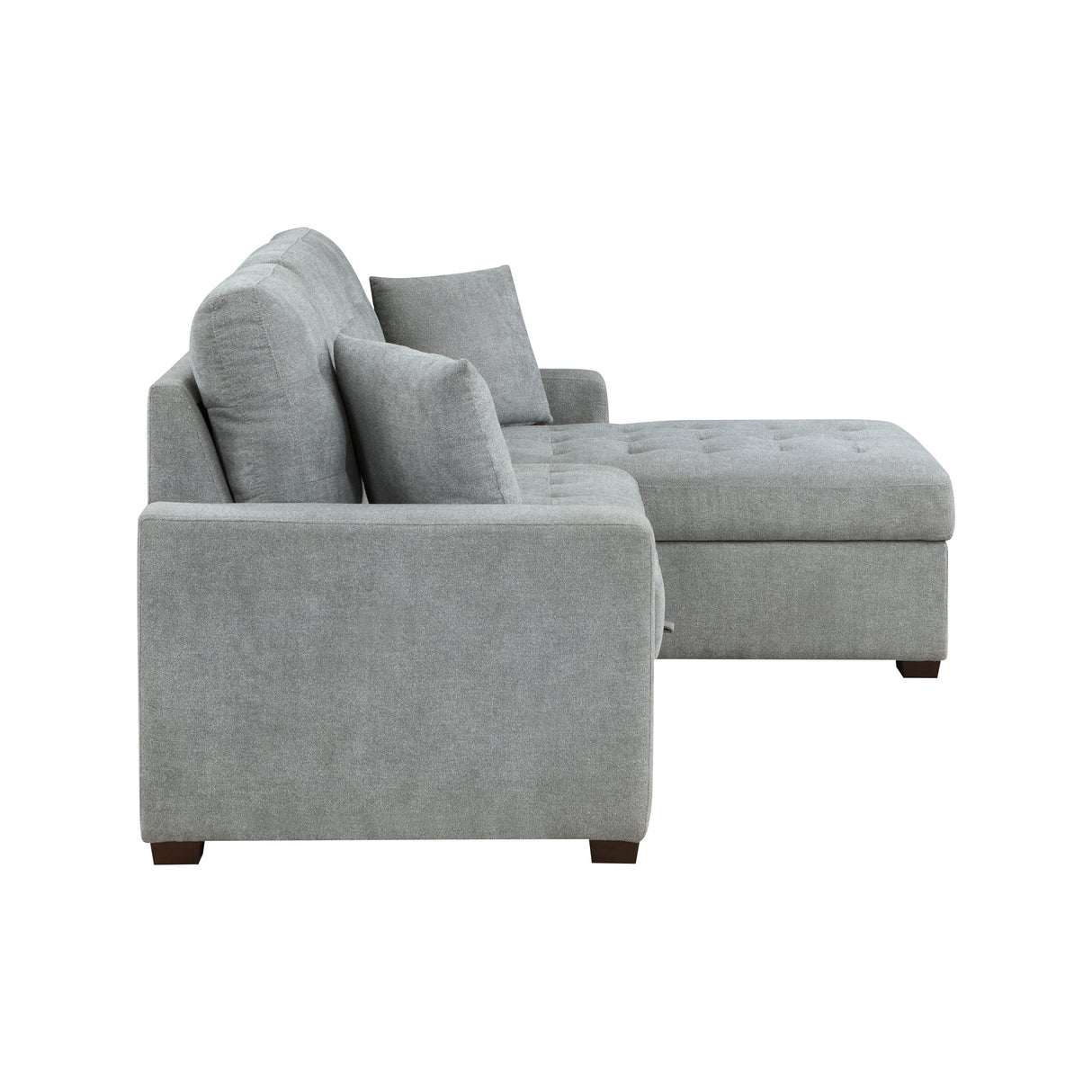 Waitsfield Gray 2-Piece Sectional with Right Chaise, Pull-out Bed and Hidden Storage by Homelegance at Eve Furniture
