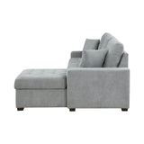 Waitsfield Gray 2-Piece Sectional with Right Chaise, Pull-out Bed and Hidden Storage by Homelegance at Eve Furniture