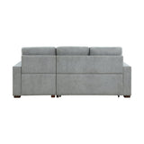 Waitsfield Gray 2-Piece Sectional with Right Chaise, Pull-out Bed and Hidden Storage by Homelegance at Eve Furniture