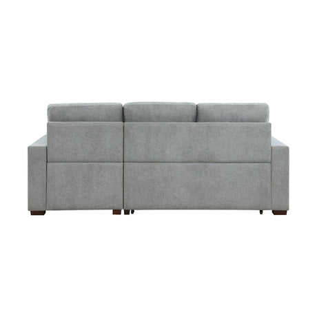 Waitsfield Gray 2-Piece Sectional with Right Chaise, Pull-out Bed and Hidden Storage by Homelegance at Eve Furniture