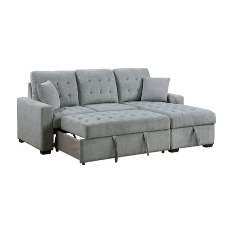 Waitsfield Gray 2-Piece Sectional with Right Chaise, Pull-out Bed and Hidden Storage by Homelegance at Eve Furniture
