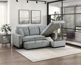 Waitsfield Gray 2-Piece Sectional with Right Chaise, Pull-out Bed and Hidden Storage by Homelegance at Eve Furniture