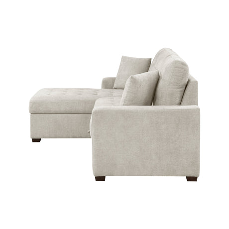 Waitsfield Sand 2-Piece Sectional with Left Chaise, Pull-out Bed and Hidden Storage by Homelegance at Eve Furniture