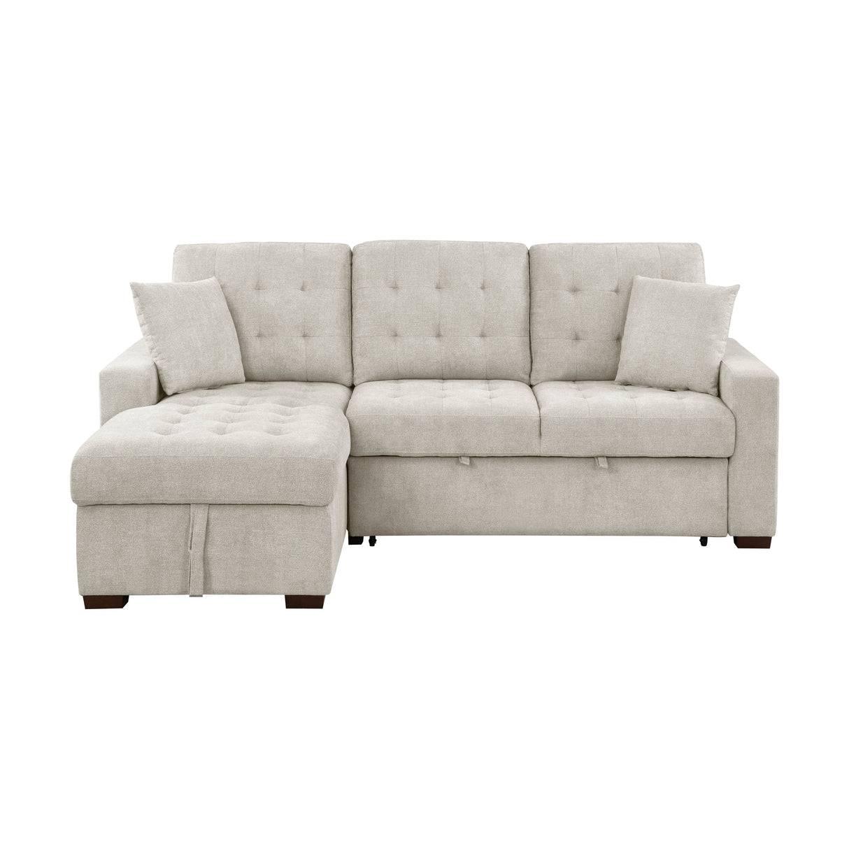 Waitsfield Sand 2-Piece Sectional with Left Chaise, Pull-out Bed and Hidden Storage by Homelegance at Eve Furniture