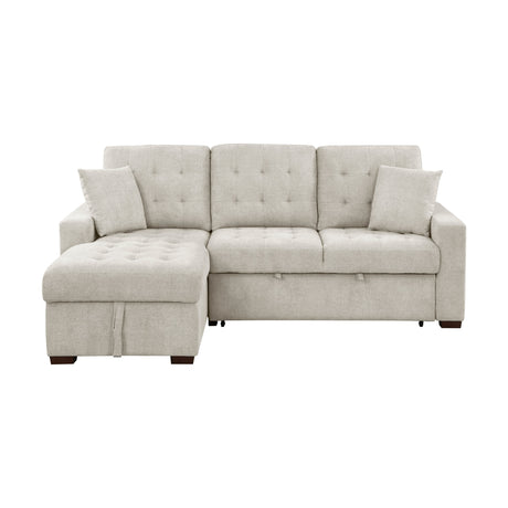 Waitsfield Sand 2-Piece Sectional with Left Chaise, Pull-out Bed and Hidden Storage by Homelegance at Eve Furniture