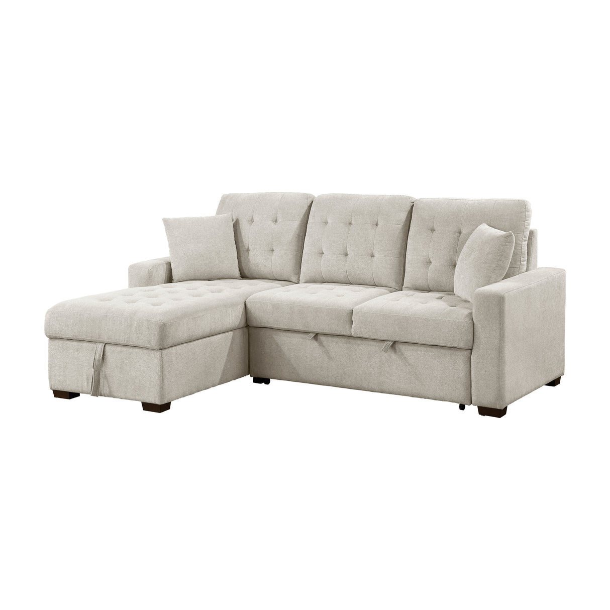 Waitsfield Sand 2-Piece Sectional with Left Chaise, Pull-out Bed and Hidden Storage by Homelegance at Eve Furniture