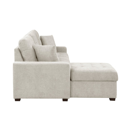 Waitsfield Sand 2-Piece Sectional with Left Chaise, Pull-out Bed and Hidden Storage by Homelegance at Eve Furniture