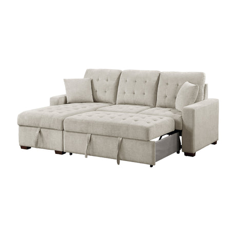 Waitsfield Sand 2-Piece Sectional with Left Chaise, Pull-out Bed and Hidden Storage by Homelegance at Eve Furniture